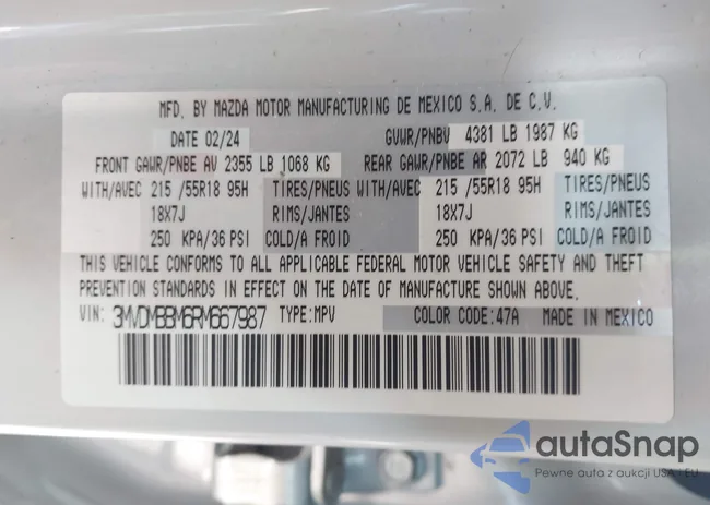 3MVDMBBM6RM667987: 44468773