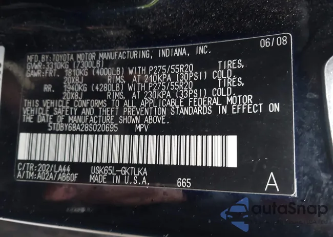 5TDBY68A28S020695: 44468885