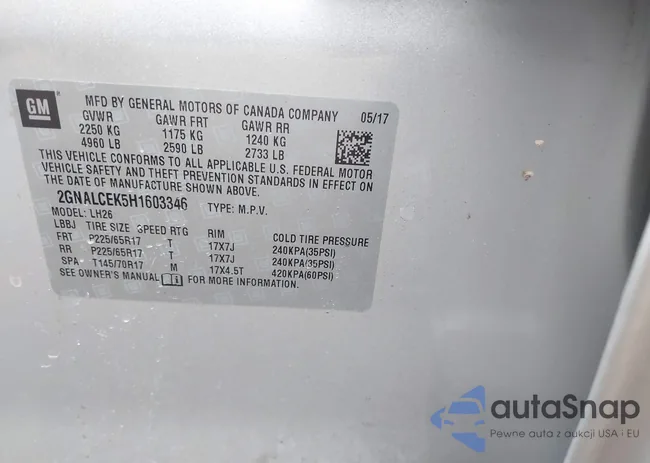 2GNALCEK5H1603346: 44469244