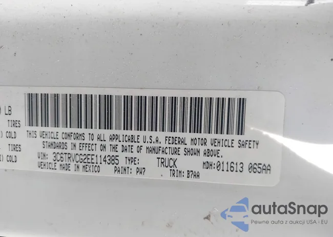 3C6TRVCG2EE114385: 44468600