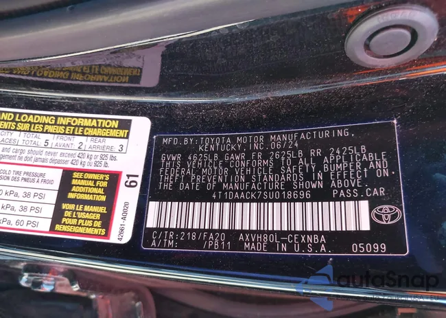 4T1DAACK7SU018696: 44468713