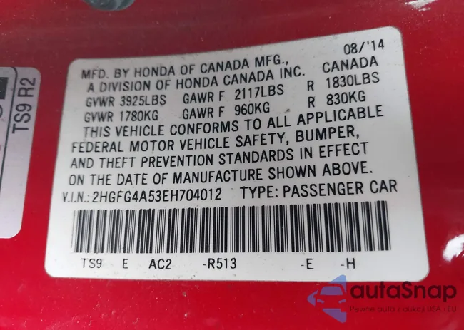 2HGFG4A53EH704012: 44468729