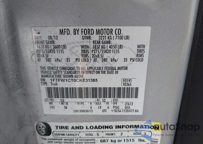 1FTFW1CT0CKE31385: 44469813