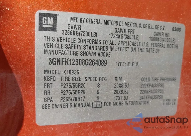 3GNFK12308G264089: 44469977