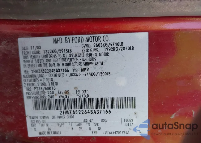 2FMZA52284BA37166: 44470154