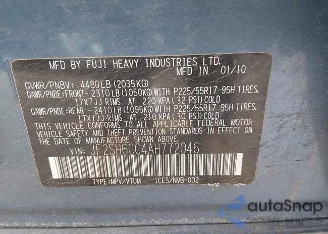 JF2SH6CC4AH772046: 44470214