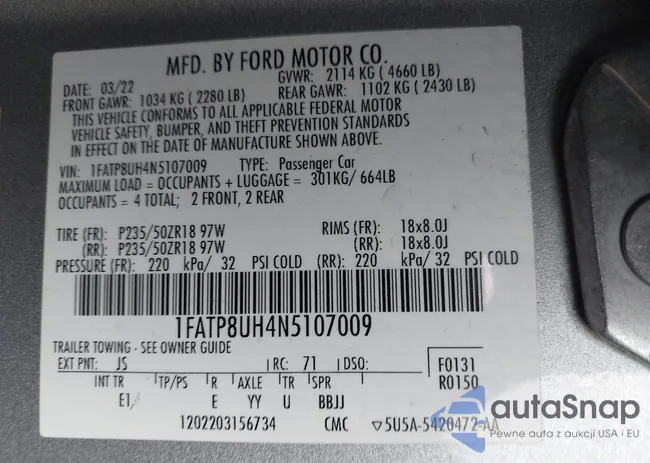 1FATP8UH4N5107009: 44470244