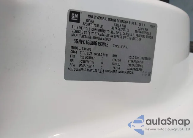 3GNFC16088G193012: 44469476