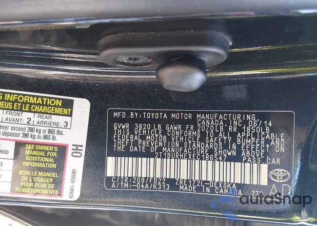 2T1BURHEXEC186547: 44470794