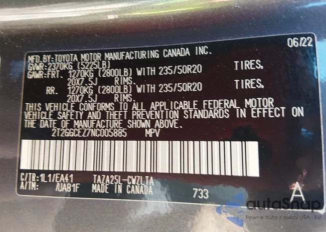 2T2GGCEZ7NC005885: 44470808