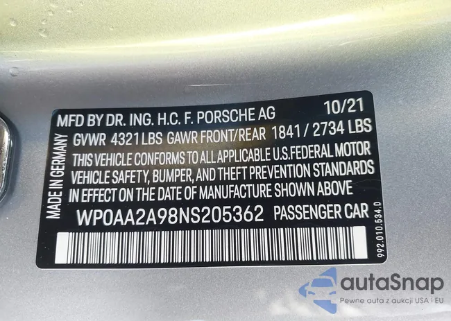 WP0AA2A98NS205362: 44470853