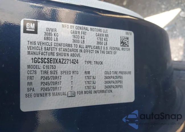 1GCSCSE0XAZ271424: 44471019