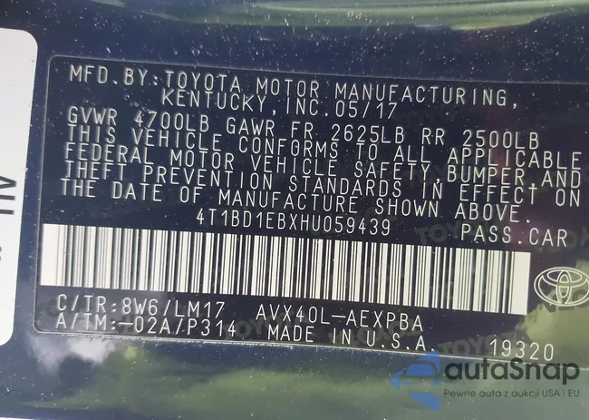 4T1BD1EBXHU059439: 44471201