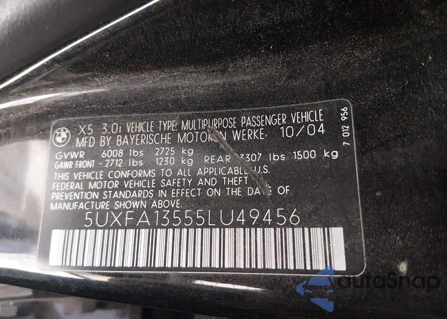 5UXFA13555LU49456: 44471220