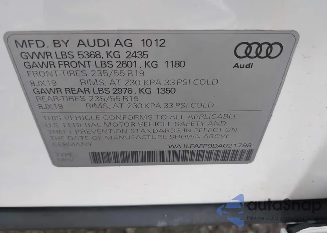 WA1LFAFP9DA021798: 44471223