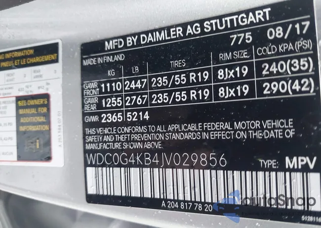 WDC0G4KB4JV029856: 44471249