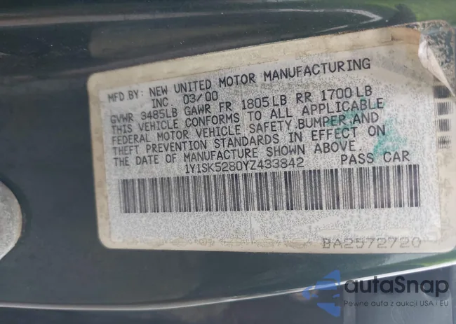 1Y1SK5280YZ433842: 44471276