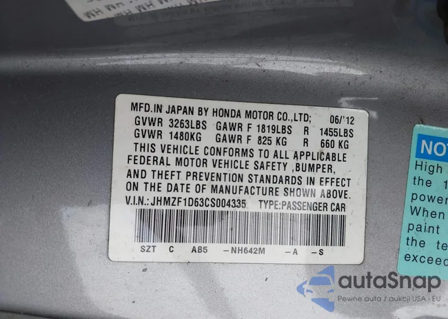 JHMZF1D63CS004335: 44470342