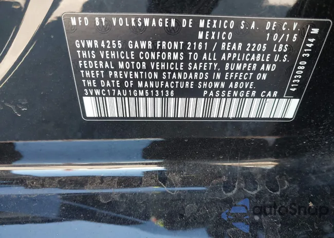 3VWC17AU1GM513136: 44470441