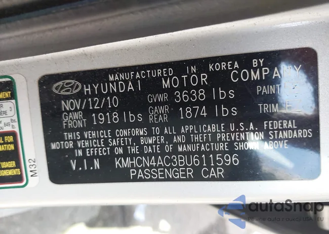 KMHCN4AC3BU611596: 44470451