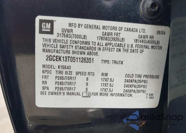 2GCEK13T051126351: 44470458