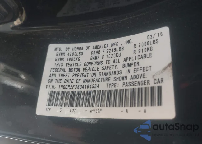 1HGCR2F36GA164584: 44470495