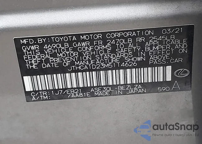 JTHCA1D23M5114626: 44470600