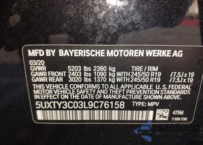 5UXTY3C03L9C76158: 44470607