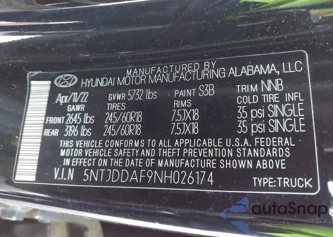 5NTJDDAF9NH026174: 44471758