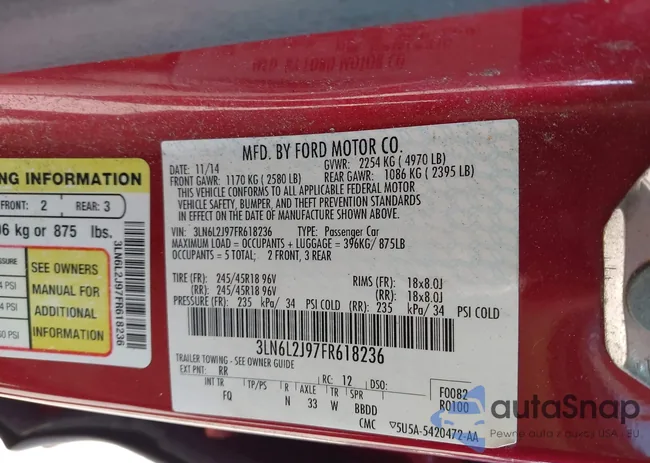 3LN6L2J97FR618236: 44471813