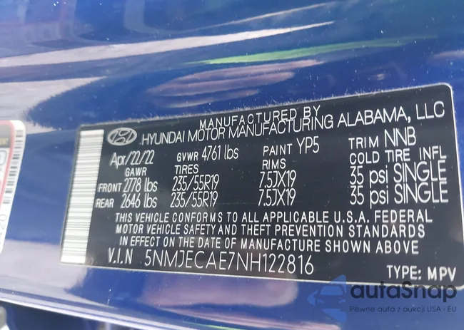 5NMJECAE7NH122816: 44471567