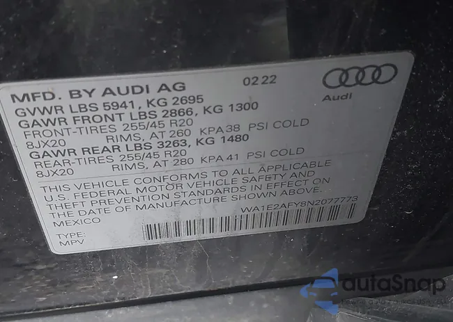 WA1E2AFY8N2077773: 44471568