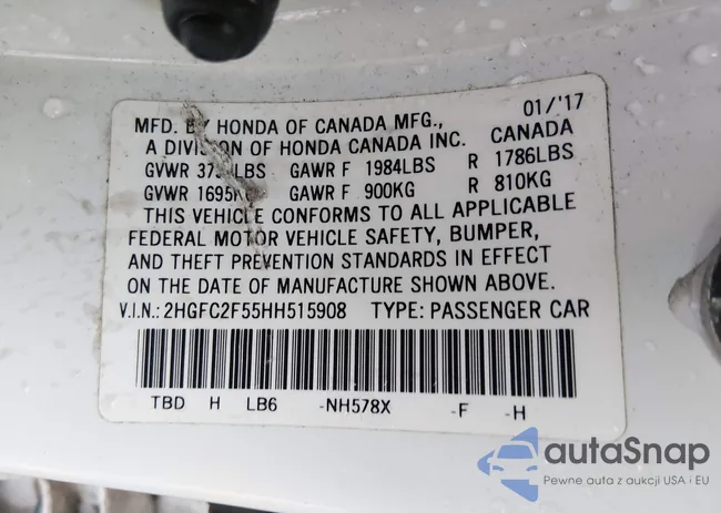 2HGFC2F55HH515908: 44471693