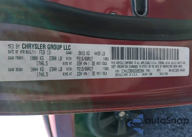 1C4NJCBBXDD283394: 44472730