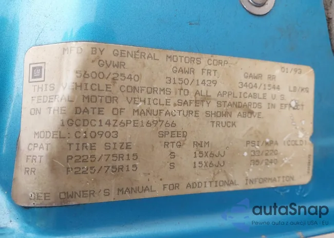 1GCDC14Z6PE169766: 44472744