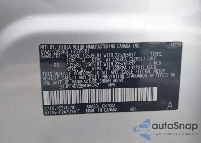 2T3BF4DV2BW166247: 44472751