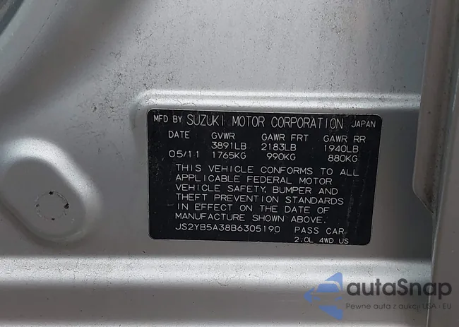 JS2YB5A38B6305190: 44472785