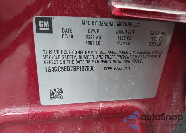 1G4GC5ED7BF137530: 44472805