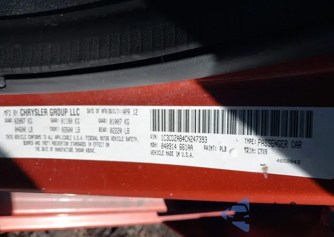 1C3CDZAB4CN247393: 44472873