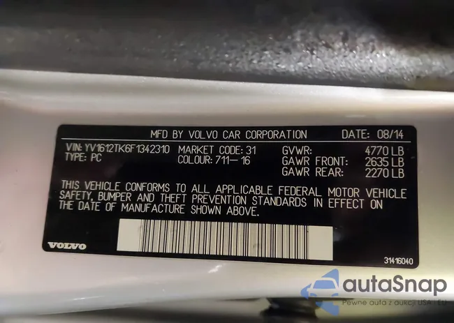 YV1612TK6F1342310: 44472937