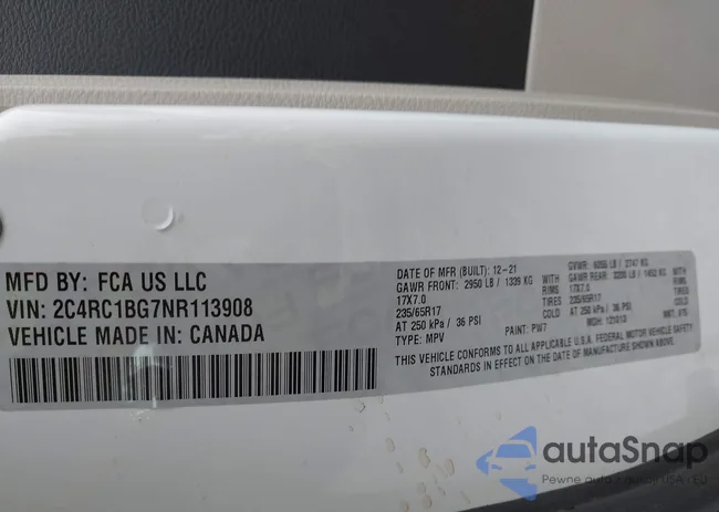 2C4RC1BG7NR113908: 44472354