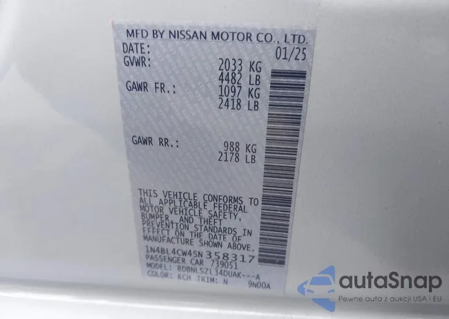 1N4BL4CW4SN358317: 44472653