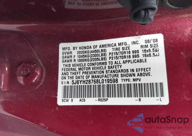 5J6YH28768L019598: 44474147