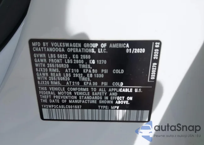 1V2WP2CA5LC501537: 44473336