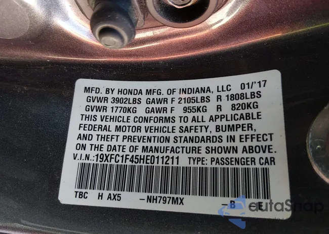19XFC1F45HE011211: 44473605