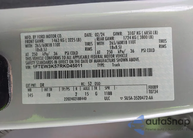 1FTEW3K57RKD45011: 44473614