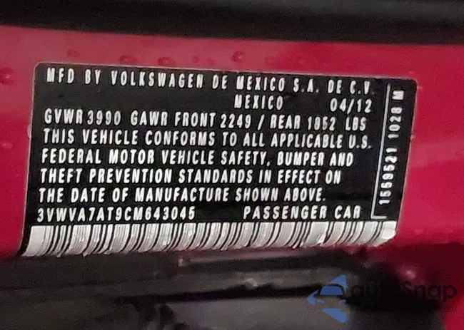 3VWVA7AT9CM643045: 44473670