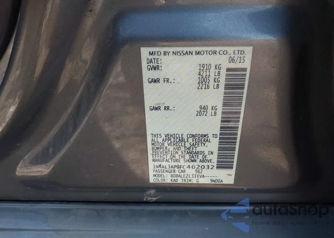 1N4AL3AP0FC462032: 44473683