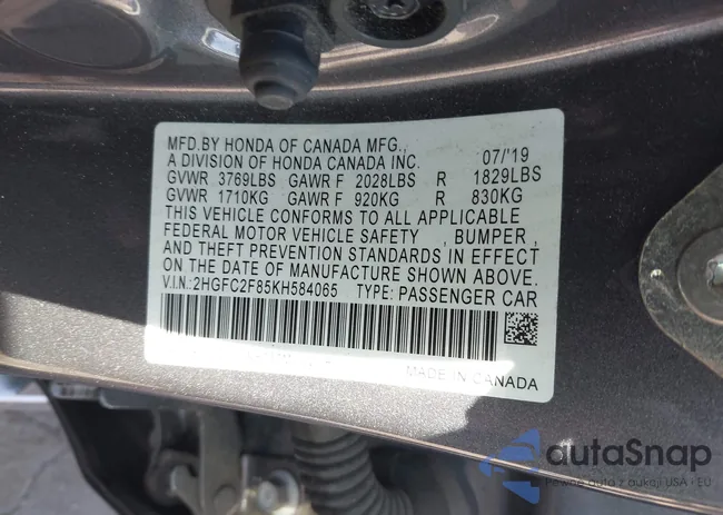 2HGFC2F85KH584065: 44474818