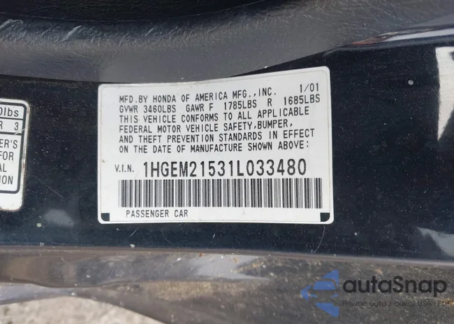 1HGEM21531L033480: 44474841